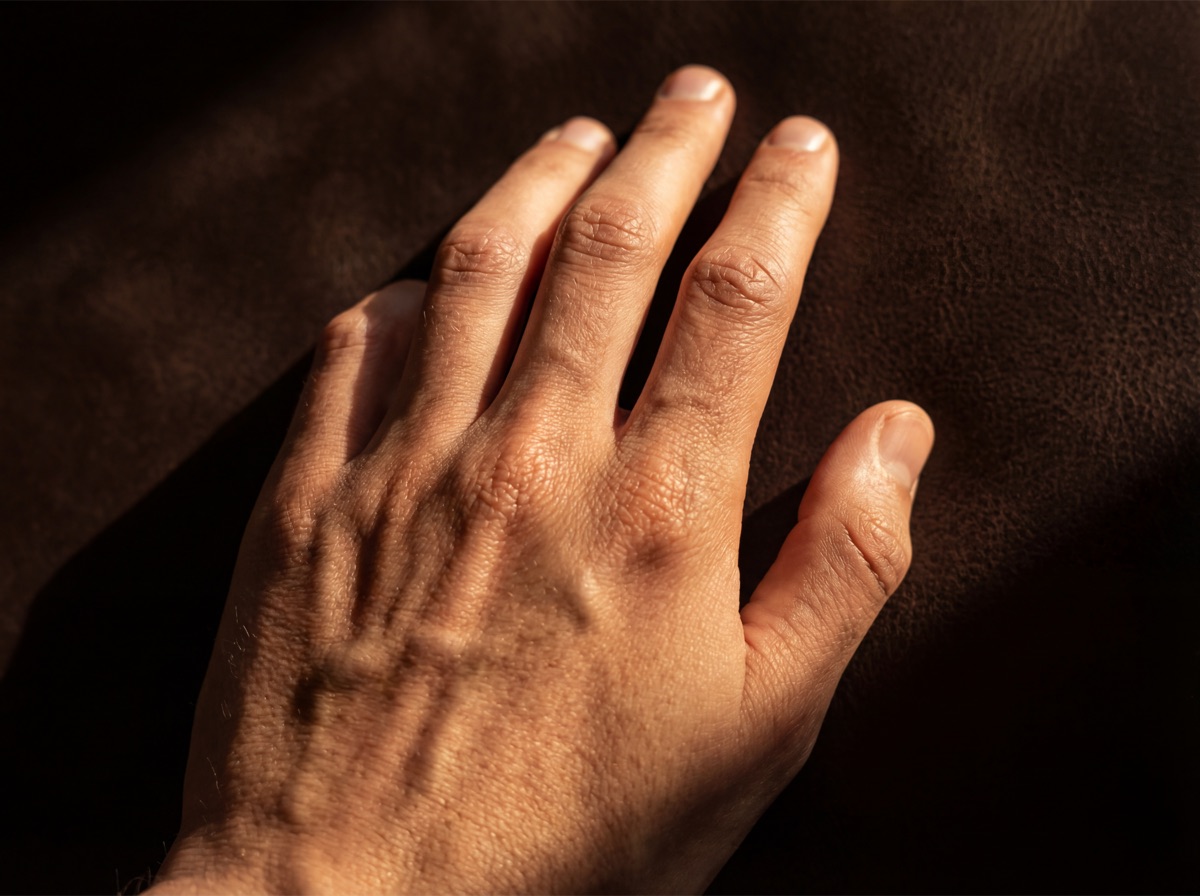 Hand on warm surface — precision health