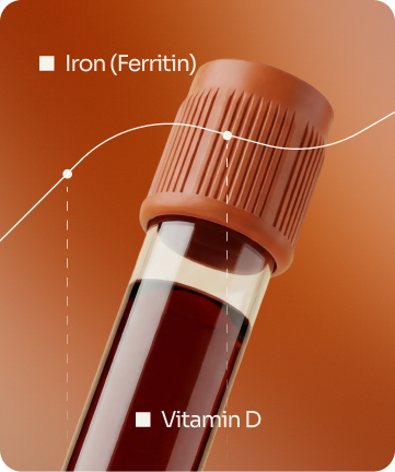 Blood vial with biomarker labels